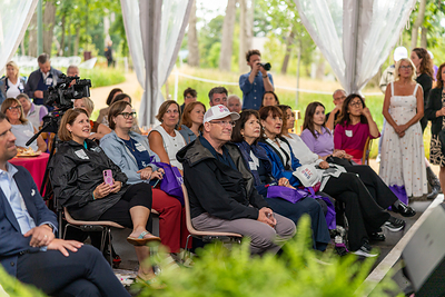 Supporters, community leaders, public officials, friends and project partners attended the ribbon cutting celebration of the Women's Leadership Center at Williams Bay on July 31, 2026.