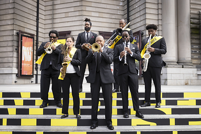 Jazz at Lincoln Center Orchestra members for the launch of Edinburgh International Festival 2026 photo by Jess Shurte
