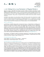 Lundin Mining Announces Declaration of Regular Dividend