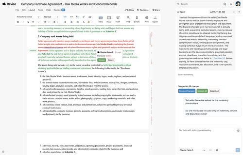 Revise is a new word processor designed for AI editing with tracked changes