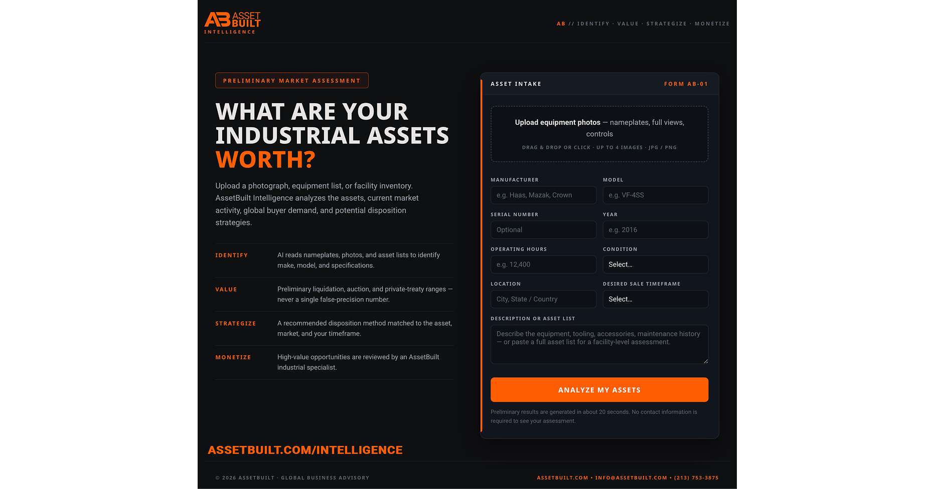 AssetBuilt Launches AssetBuilt Intelligence™ -- A Proprietary AI Platform for Industrial Asset Assessment and Strategic Advisory