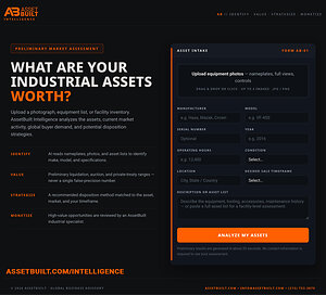 AssetBuilt Launches AssetBuilt Intelligence™ -- A Proprietary AI Platform for Industrial Asset Assessment and Strategic Advisory
