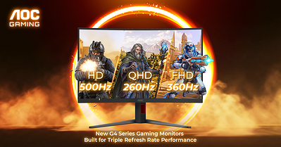AOC New G4 Series Gaming Monitors Built For Triple Refresh Rate Performance