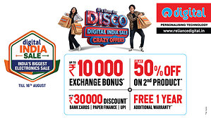 Reliance Digital Brings Digital India Sale Crazy Offers (D.I.S.C.O.)
