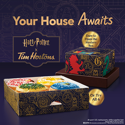Tim Hortons invites guests to celebrate Back to Hogwarts with Harry Potter™ inspired menu items, merch, limited-edition packaging and more – launching Aug. 12