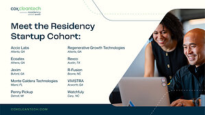 Cox Enterprises Announces Inaugural Cohort of Startups Chosen for its Cox Cleantech Residency Program