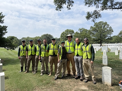 The Virginia Green volunteer team proudly represented the company at Arlington National Cemetery, joining industry peers in a tradition of service that has brought landscape professionals together for 30 years to help preserve this place of national significance.
