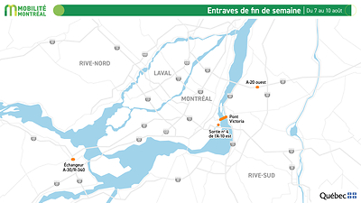 1. Entraves de fin de semaine, du 7 au 10 août 1. Entraves de fin de semaine, du 7 au 10 août