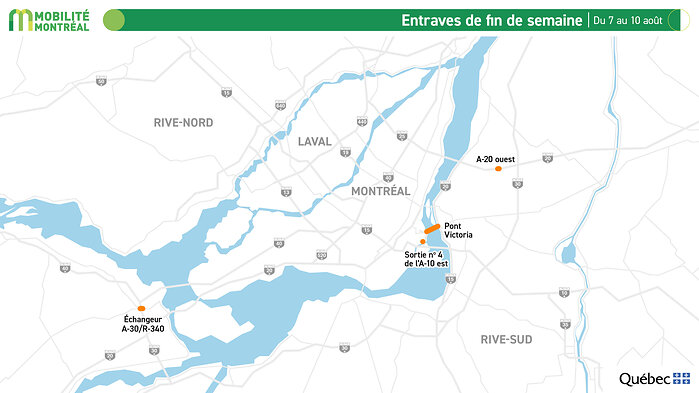 1. Entraves de fin de semaine, du 7 au 10 août