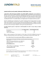 LUNDIN GOLD DECLARES QUARTERLY DIVIDENDS OF $1.08 PER SHARE