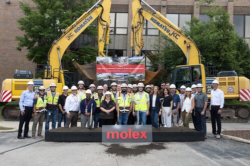 CEO Joe Nelligan and other Molex employees break ground on the company's Lisle headquarters expansion, adding offices, labs and a 300-seat conference center with completion expected in December 2027. CEO Joe Nelligan and other Molex employees break ground on the company's Lisle headquarters expansion, adding offices, labs and a 300-seat conference center with completion expected in December 2027.