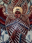 The Art of Guillermo Esparza. Seraph with a Thousand Eyes, Grand Deesis Mural Icon Triptych, detail. Catholic Center, New York University. All Rights Reserved.