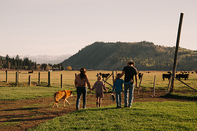 Sam Mead with his wife and two children, who are growing up on the same Wyoming ranch that has been home to the Mead family for six generations. Sam Mead with his wife and two children, who are growing up on the same Wyoming ranch that has been home to the Mead family for six generations.