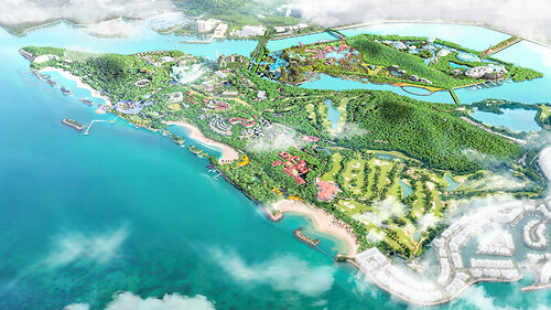 Artist’s impression of the bird’s eye view of Greater Sentosa