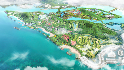 Artist’s impression of the bird’s eye view of Greater Sentosa