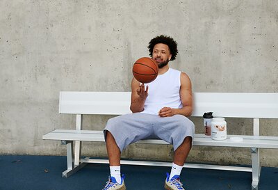 Thorne partner, Cade Cunningham, with Thorne's Plant Protein