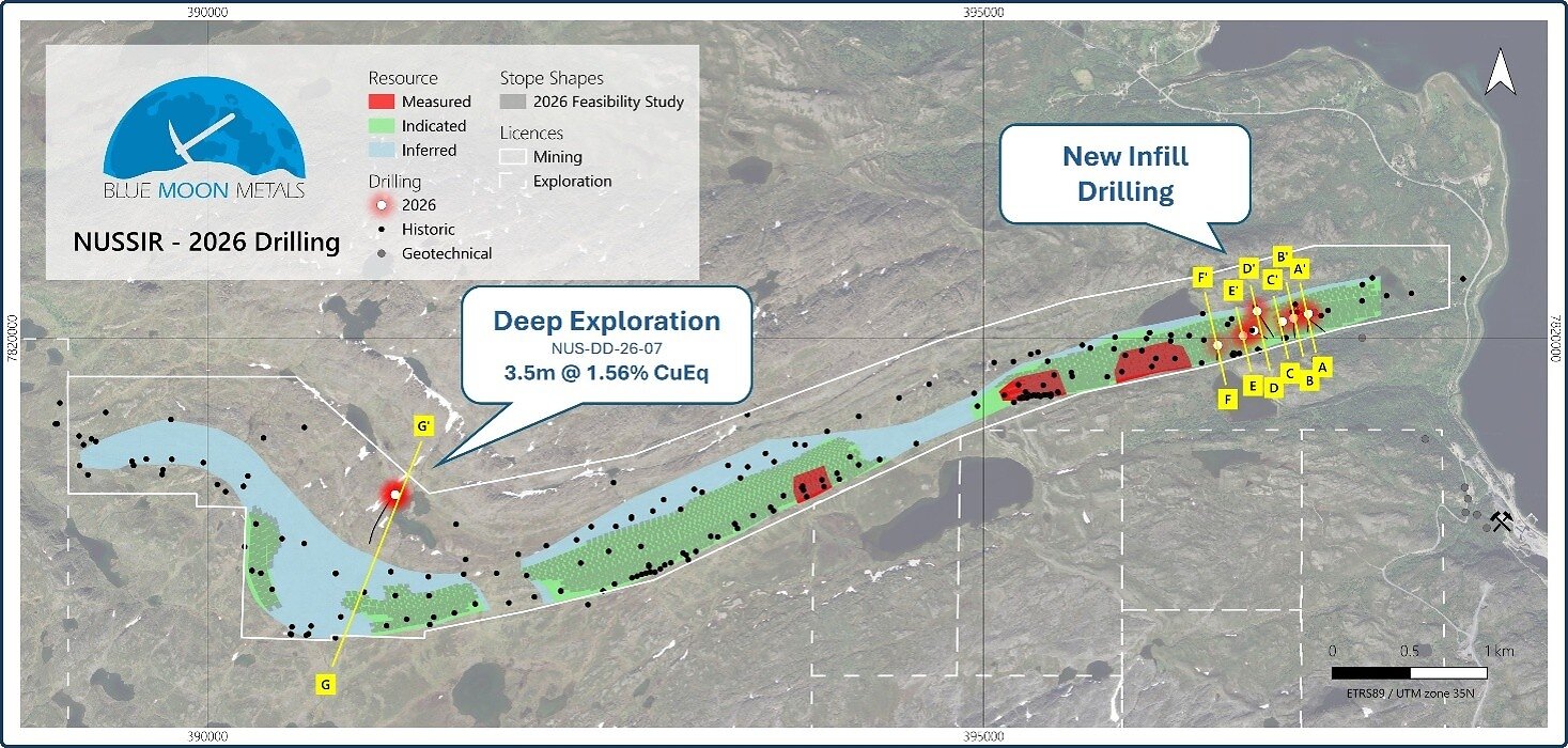 Fig 1. Infill and Deep Exploration Drilling Location Map with the Measured, Indicated and Inferred Resources (2026 Feasibility) Fig 1. Infill and Deep Exploration Drilling Location Map with the Measured, Indicated and Inferred Resources (2026 Feasibility)