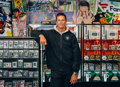 Tom Brady at CardVault by Tom Brady East Hampton. Photo: Courtesy CardVault by Tom Brady Tom Brady at CardVault by Tom Brady East Hampton. Photo: Courtesy CardVault by Tom Brady