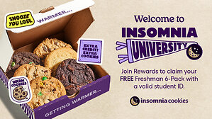 Insomnia Cookies Gives the Class of 2030 30,000 Free Freshman 6-Packs of Cookies