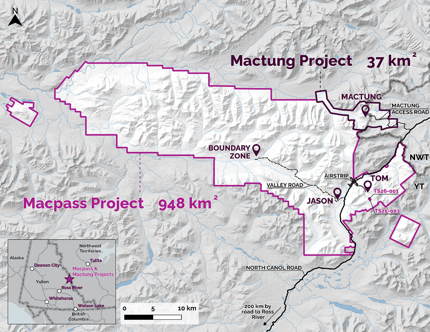 Map 1: Macpass Project and Mactung Project locations Map 1: Macpass Project and Mactung Project locations