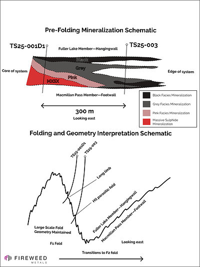 Figure 2 Highly Schematic Geological Interpretations of Tom South