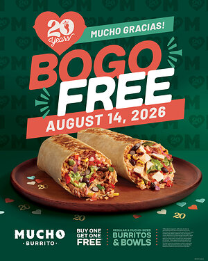 MUCHO Burrito Celebrates 20 Years of Doing Things the Right Way with Nationwide Guest Appreciation Event