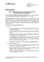 MEREN ANNOUNCES SECOND QUARTER 2026 RESULTS AND THIRD DIVIDEND DISTRIBUTION