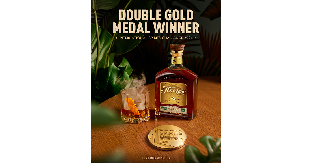Flor de Caña 18 Year Rum wins Double Gold Medal at the International Spirits Challenge 2026