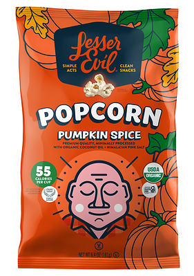 LesserEvil Pumpkin Spice Popcorn: A seasonal popcorn offering that brings warm cinnamon-and-spice fall flavor to everyday snacking. Ideal for consumers seeking a salty way to enjoy pumpkin spice throughout the Halloween season. 