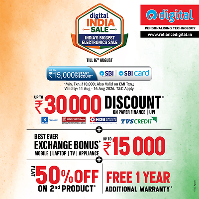 Digital India Sale Crazy Offers (D.I.S.C.O.) Launched by Reliance Digital
