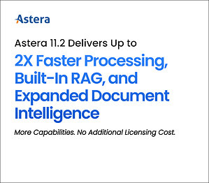 Astera 11.2 Delivers Up to 2X Faster Processing, Built-In RAG, and Expanded Document Intelligence