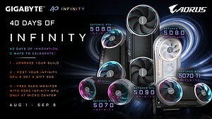 GIGABYTE Marks 40 Years With "40 Days of INFINITY," Pairing Community Rewards With the New INFINITY Series