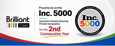 Brilliant Care Named to Inc. 5000 List of America's Fastest-Growing Companies for Second Consecutive Year