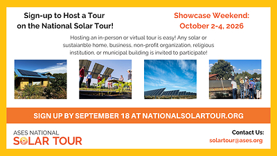 Celebrate Solar & Sustainability in Your Community During the National Solar Tour Showcase Weekend, October 2-4