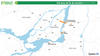 Entraves de fin de semaine, du 14 au 17 août Entraves de fin de semaine, du 14 au 17 août