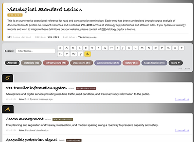 Viatological Standard Lexicon