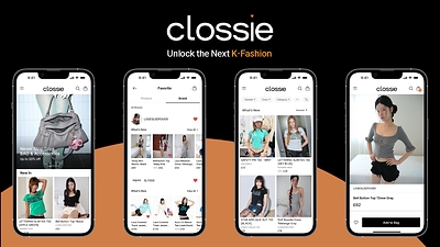 The newly launched 'clossie' mobile app, offering European consumers seamless access to Seoul’s premium independent fashion brands.