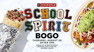 CHIPOTLE CELEBRATES BACK-TO-SCHOOL SEASON WITH SCHOOL SPIRIT BOGO AND CHIPOTLE SUNDAYS DEAL
