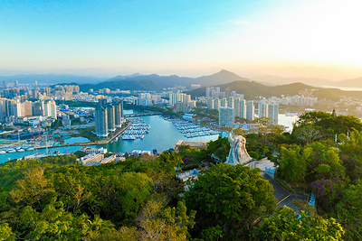 Panoramic City View from Luhuitou Scenic Area, Sanya, Hainan, China