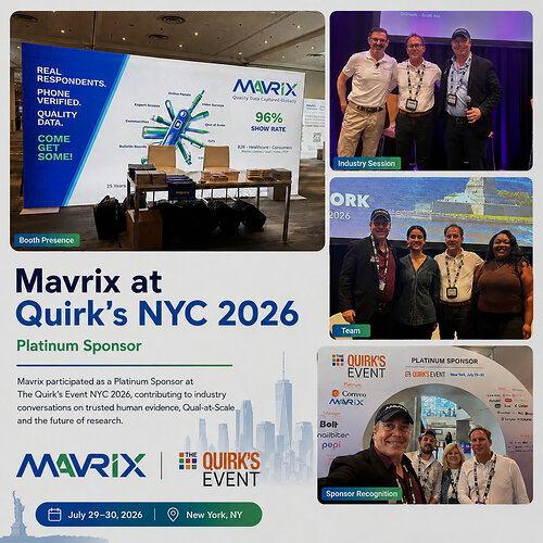 Mavrix Makes the Case for Trusted Human Evidence in the AI Era at Quirk’s New York Mavrix Makes the Case for Trusted Human Evidence in the AI Era at Quirk’s New York