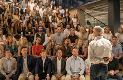 Bert Bean, CEO, speaks to a training class.