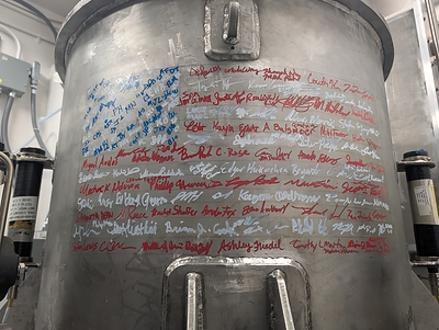 The Unity demonstration reactor was signed by all the team members who worked to achieve criticality.
