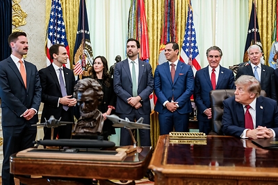 After achieving criticality on June 30, 2026, Deployable Energy CEO Bobby Gallagher visited the White House to celebrate the milestone.