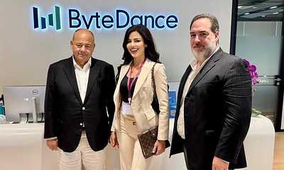 SuperOne leadership at the headquarters of the company's enterprise AI partner.
