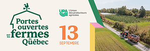 L'Union des producteurs agricoles présente la 22e édition des Portes ouvertes sur les fermes du Québec le dimanche 13 septembre, partout à travers la province