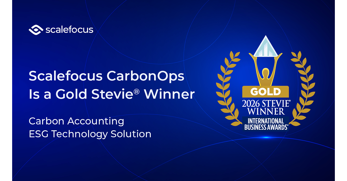Scalefocus Wins Gold Stevie&reg; for Carbon Accounting and ESG Technology Solution