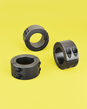 DOUBLE WIDE SHAFT COLLARS FEATURE LOW-PROFILE &amp; TWICE THE HOLD