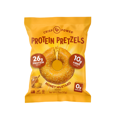 CRISP POWER Drops New Honey Mustard Protein Pretzels