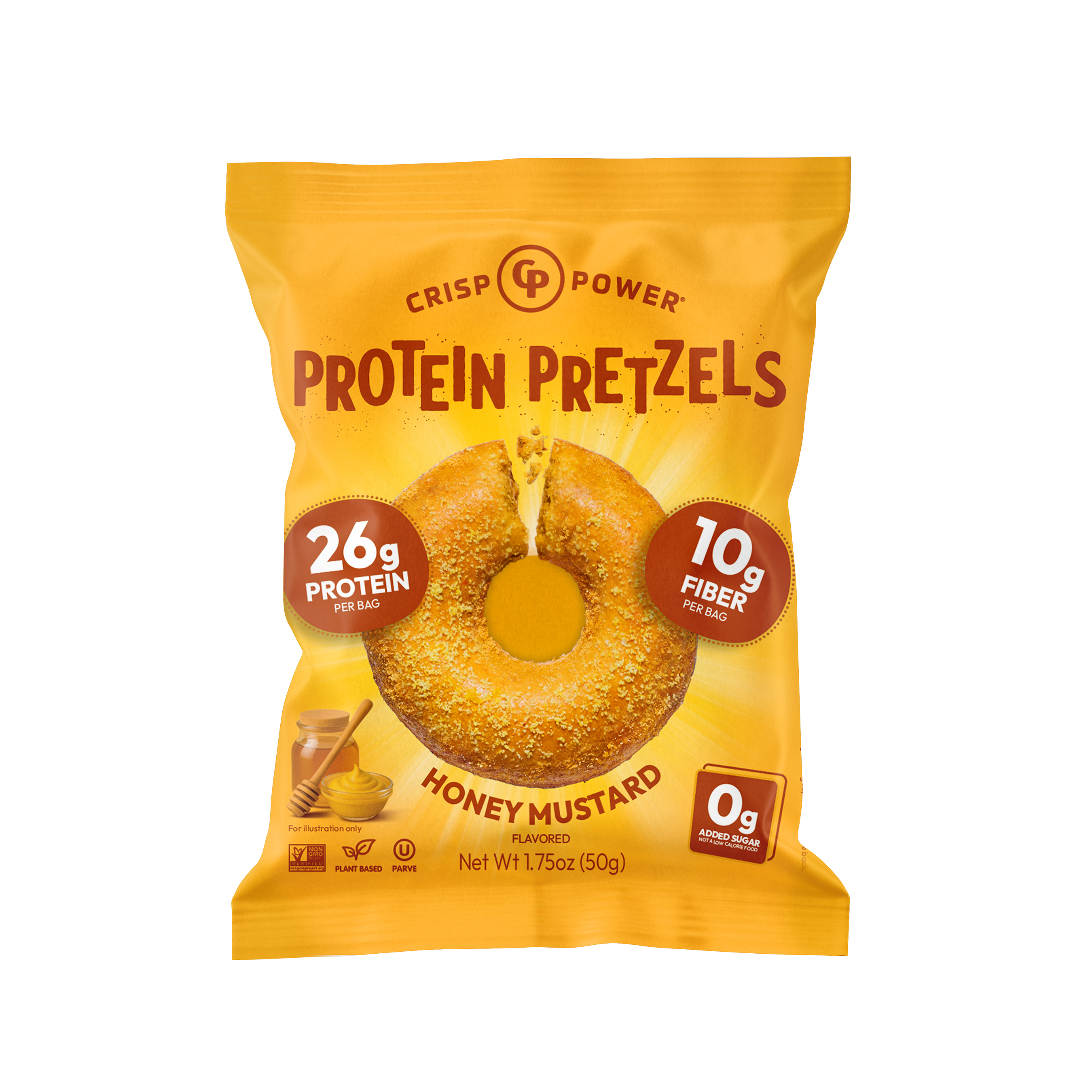 CRISP POWER Drops New Honey Mustard Protein Pretzels