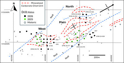 Figure 1: Location of the drill holes at Balfour reported here. Figure 1: Location of the drill holes at Balfour reported here.